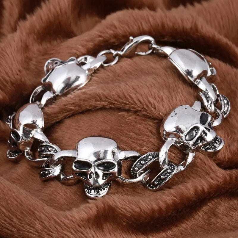 Black Fire Dragon Beads Bracelets Men Vintage Halloween Jewelry Alloy Metal Bracelets&Bangles Homme Drop Shipping