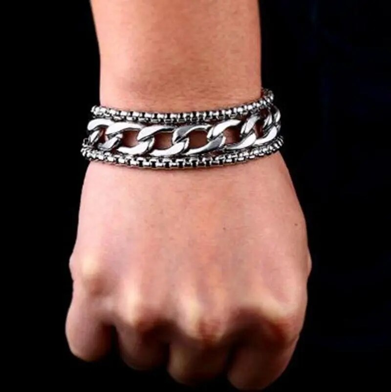 Vintage Gothic Full Skull Bracelet Motorcycle Riding Rock Bike Hip Hop Punk Jewelry Halloween Gift