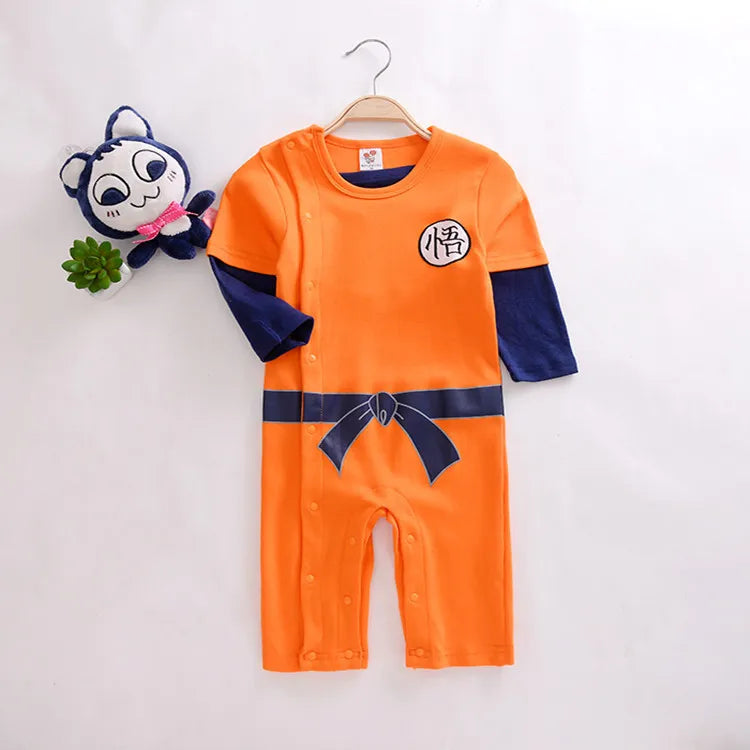 Baby Boy Anime Romper Cartoons Long Sleeve + Smock Halloween Christmas Costume Gift Boys Summer Rompers Spring Autumn Clothing