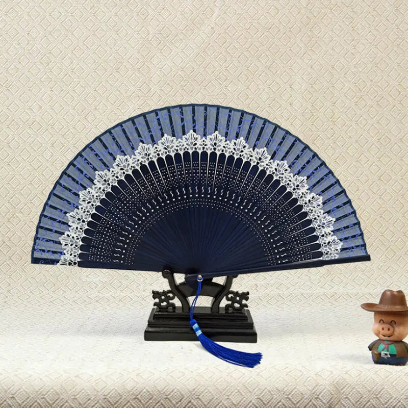 31 Styles Folding Fan Black Japeneses Ladies Silk Hand Fans High Quality Bamboo Crafts Wedding Dance Home Decor Ornament