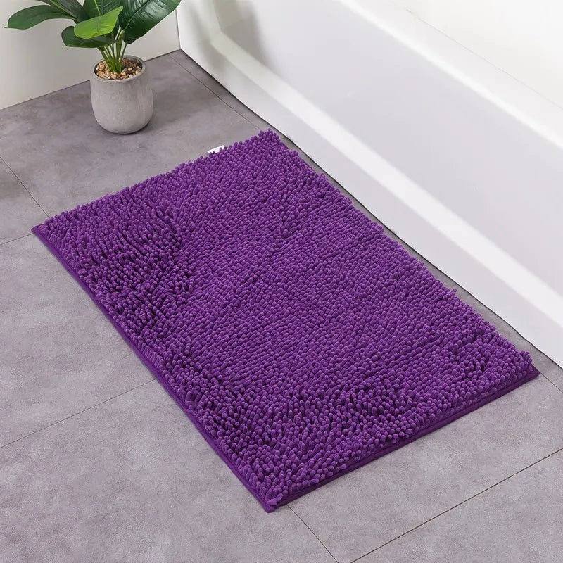 Nordic Style Soft Plush Chenille Non Slip Bathroom Bath Mat  Water Absorption Floor Door Mat Toilet Rug Home Decoration Carpet