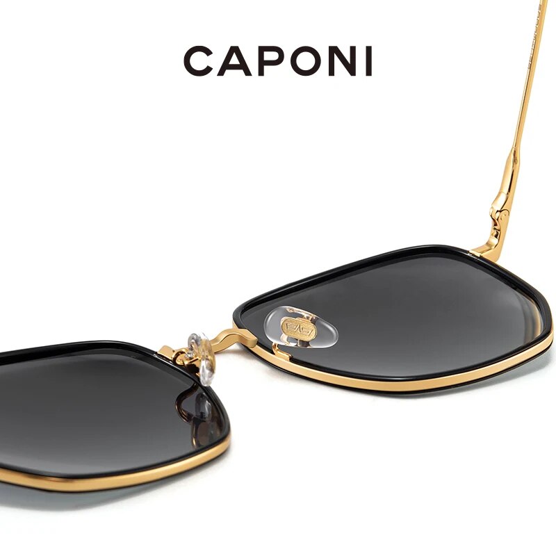 CAPONI Women's Sunglasses Fashion Polarized Sun Glasses For Female Trending Retro Brand Eyewear UV400 Protect Shades CP31016