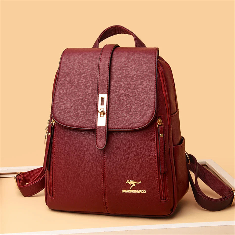 Women Large Capacity Backpack Purses High Quality Leather Female Vintage Bag School Bags Travel Bagpack Ladies Bookbag Rucksack
