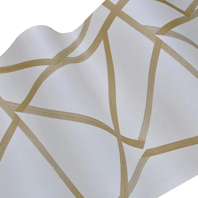 Beige Geometric Paper Wallpaper Roll Gold Triangle Luxury Wall Paper Home Decor