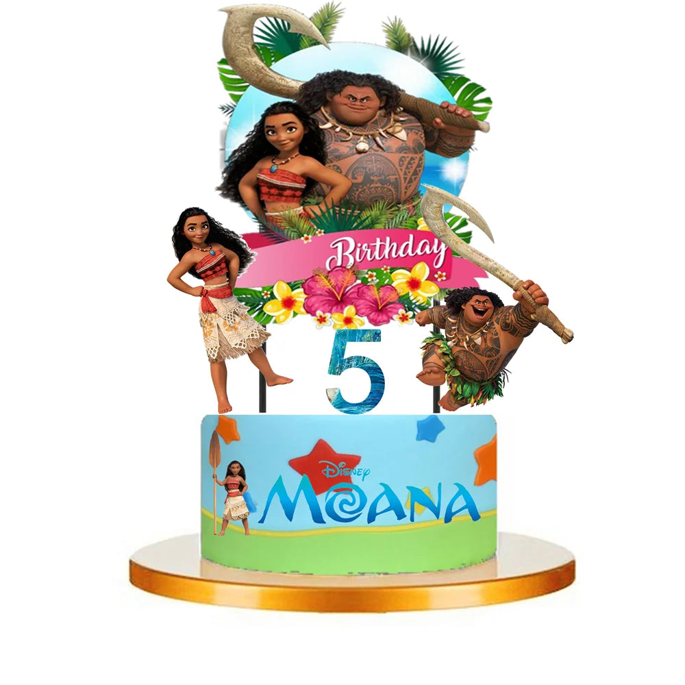 Cartoon Moana Theme Birthday Party Movie theme Cupcake Toppers birthday Party Supplies