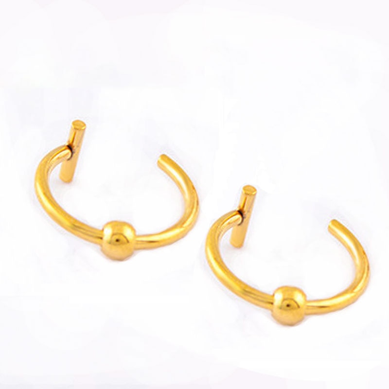 New Punk 8/10mm Titanium Steel Lip Rings Cuff Clip on Fake Labret Piercing Ear Nose Hoops Unisex Women Septum Body Jewelry