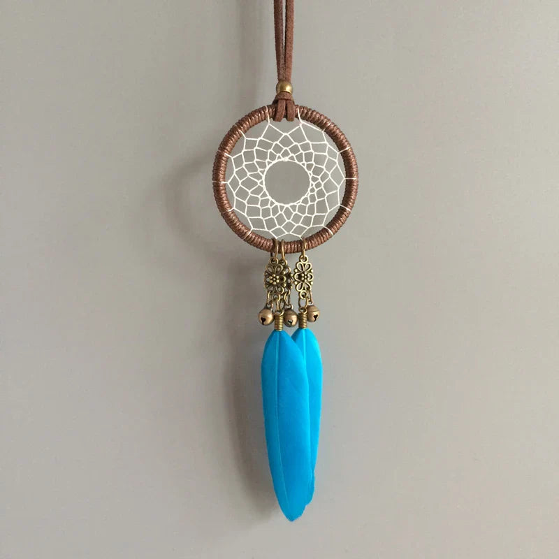 5cm Diameter small dream catcher indian feather dream catchers with jingle bells car home hanging best gift craft