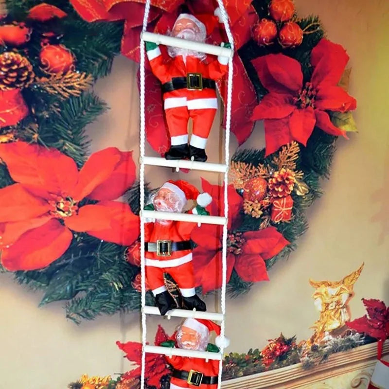 Marry Christmas Santa Claus Hanging Doll Window Navidad Christmas Tree Ornament Xmas Outdoor Door Wall Decoration New Year 2022