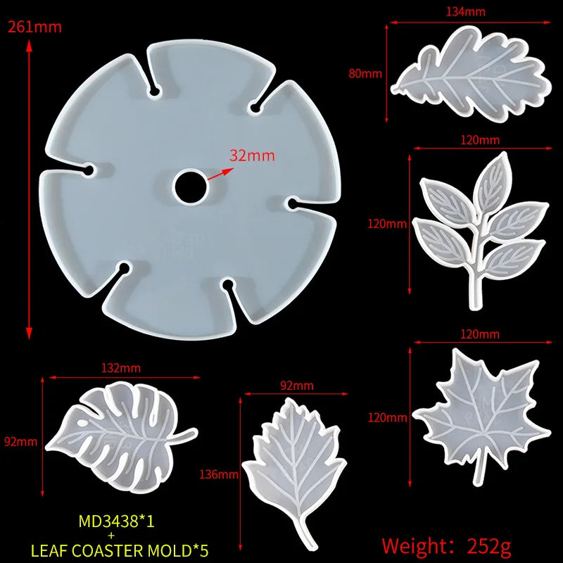 Flower Tea Cup Pad Molds Set DIY Handmade Crystal Big Flower Plate Clay Epoxy uv Resin Mold Silicone Craft Mold Art Home Decorat