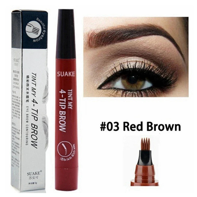 5 Colors Dark Brown 4 Point Liquid Eyebrow Pencil Microblading Waterproof Eyebrow Pencil Tattoo Eyebrow Pen Makeup