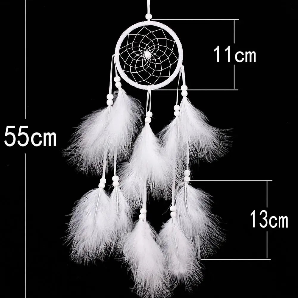 Feather Crafts Dream Catcher Brown Wind Chimes Handmade Dreamcatcher Net for Wall Hanging Car Home Decoration