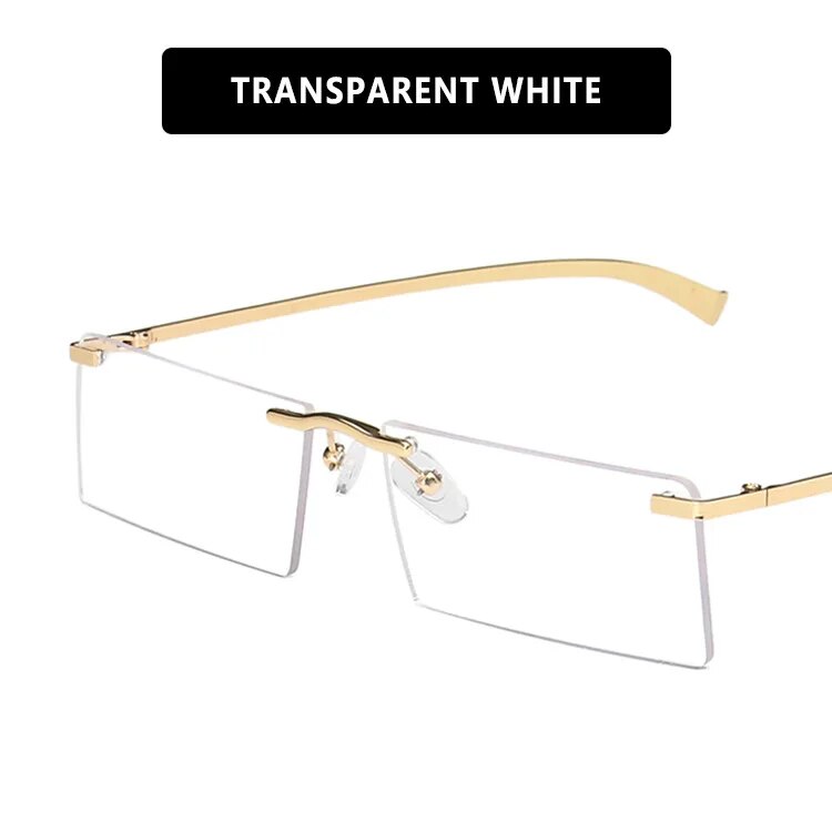 Rimless Rectangle Women's Sunglasses 2023 Luxury Brand Desigb Tinted Lens Sun Glasses Fashion Square Eyewear Shades for Female