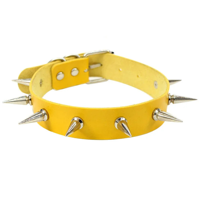 Red Long Spike Choker Punk Collar Women Men Rivets Studded Chocker Necklace 2021 Fashion Goth Jewelry Metal Gothic Accessories