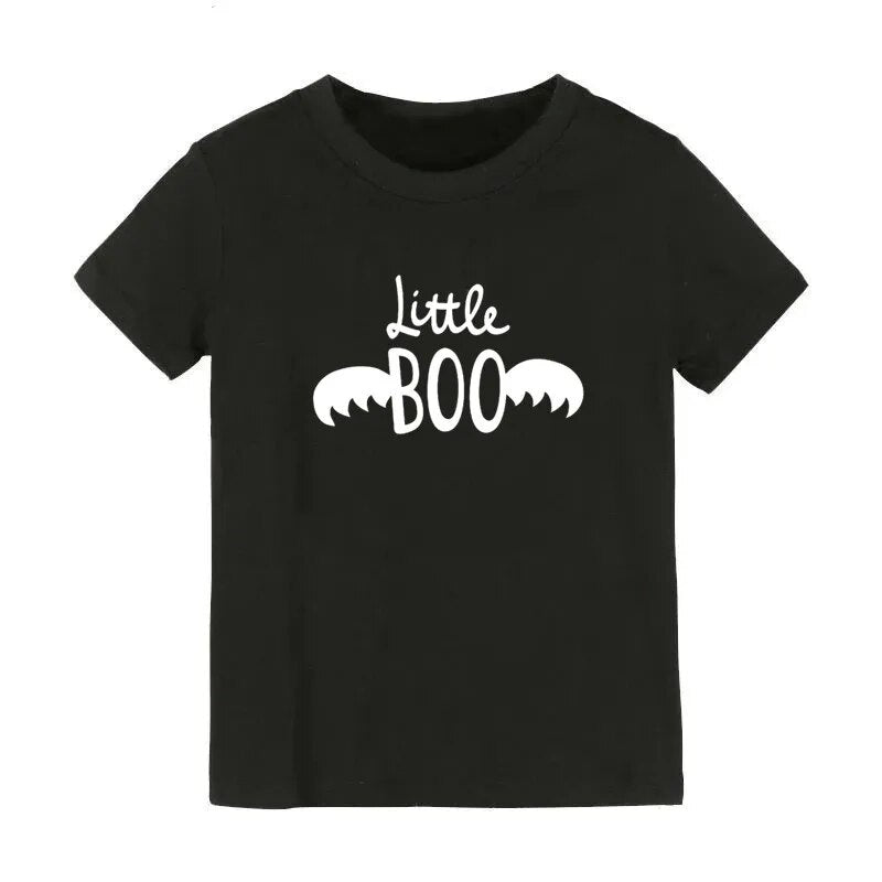2021 Halloween Pumpkin Monster Print Children Girl Boy T-shirt Black Round Neck T Shirt Kids 2 to 10 Year Old Tees