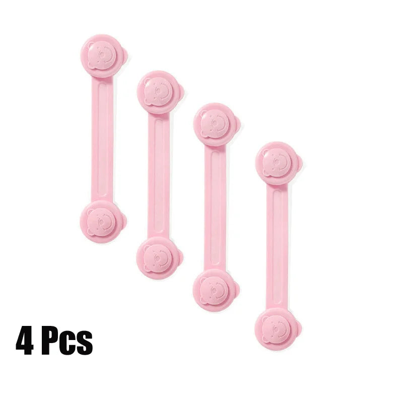 4pcs Baby Safety Cabinets Door Lock Plastic Children Security Protector Multi-function Home Cupboard Drawer Safety Locks