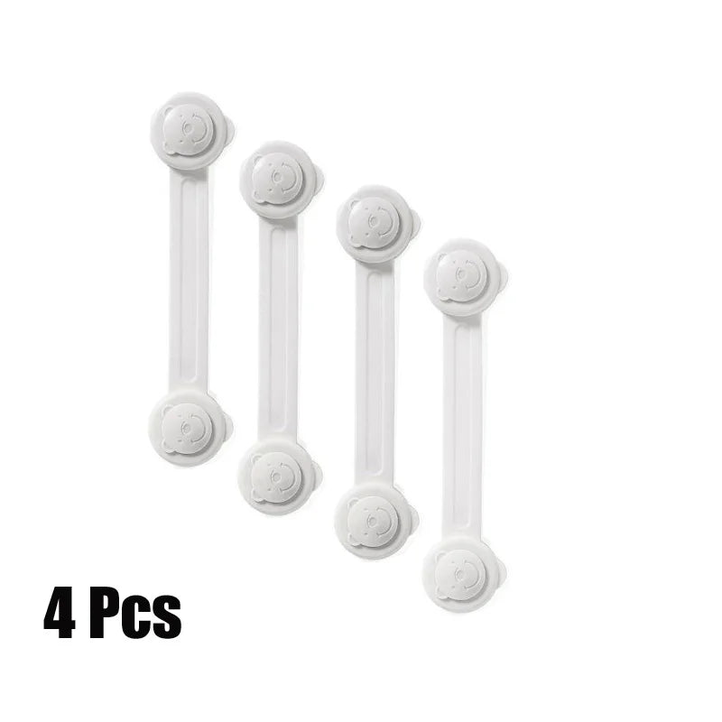4pcs Baby Safety Cabinets Door Lock Plastic Children Security Protector Multi-function Home Cupboard Drawer Safety Locks