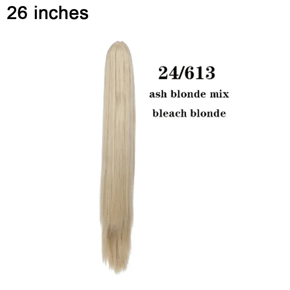 BENEHAIR Fake Ponytail Claw On Ponytail Long Wavy Clip In Hair Extension Hair Synthetic Hairpiece For Women Pony Tail Fake Hair