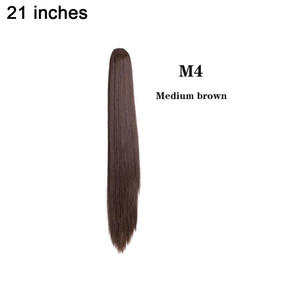 BENEHAIR Fake Ponytail Claw On Ponytail Long Wavy Clip In Hair Extension Hair Synthetic Hairpiece For Women Pony Tail Fake Hair