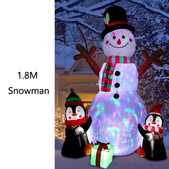 2023 LED Air Inflatable Santa Claus Snowman Elk Outdoor Garden Airblown New Year Christmas Decoration Gift For Kids Children Toy