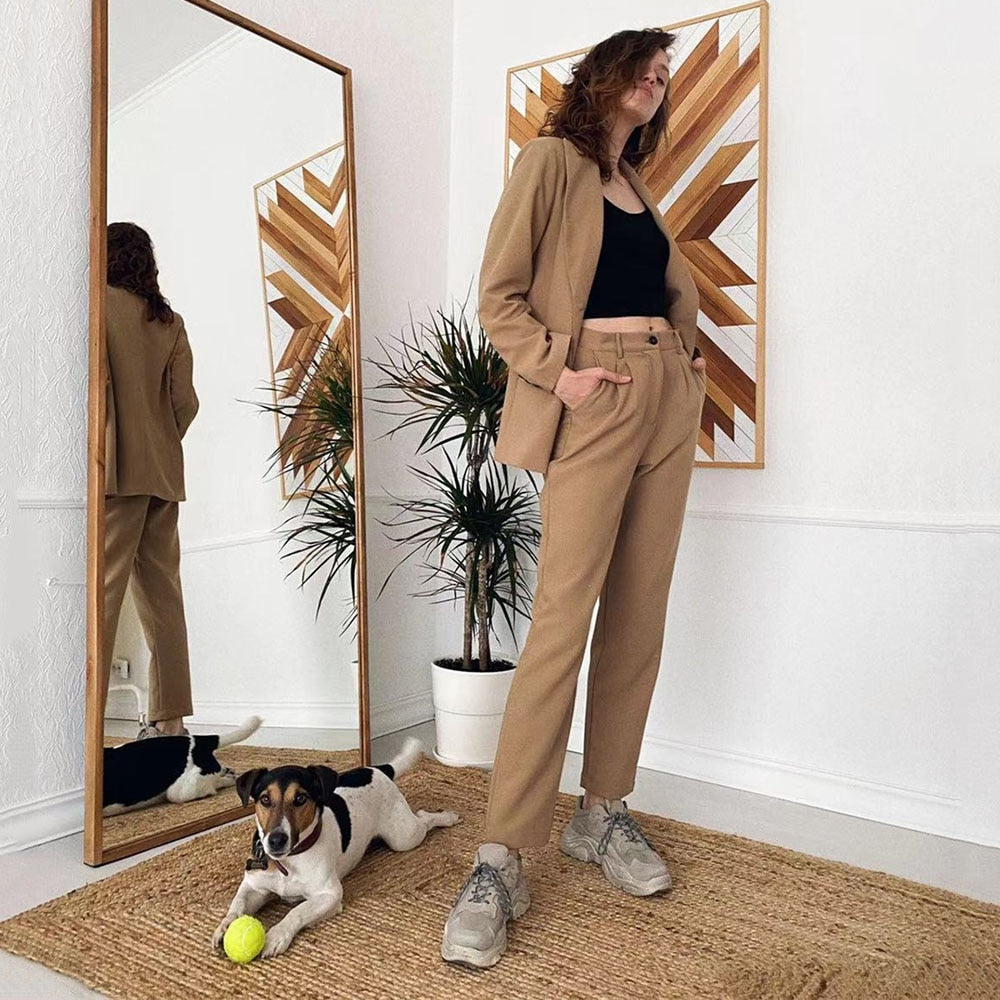 EtherealBe Blue Tailored office wear pantsuit for women