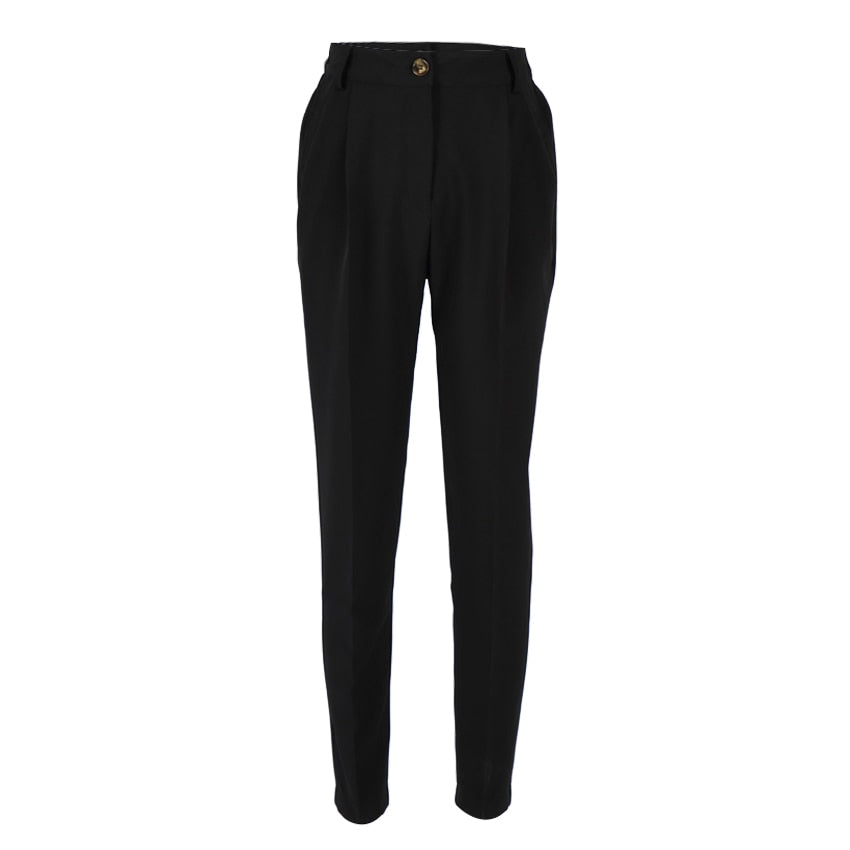 Mnealways18 Vintage Zipper Khaki Trousers Women High Waist Office Pants Ladies Brown Trousers Work Wear Autumn Long Pants 2021