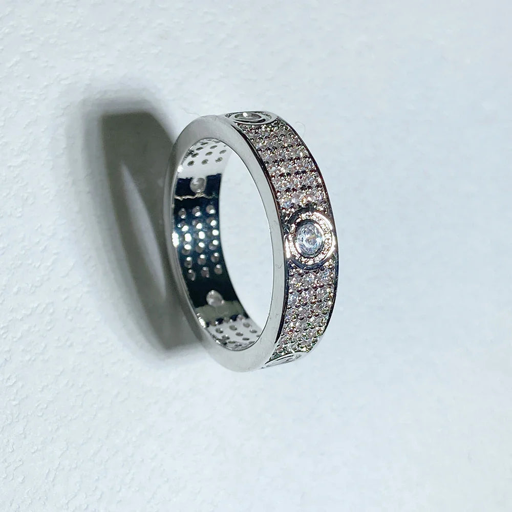 Popular Brands Pure 925 Sterling Silver Women's Jewelry Top Quality Ring Silver Wedding Flower Ring Sliding lock Flower Ring