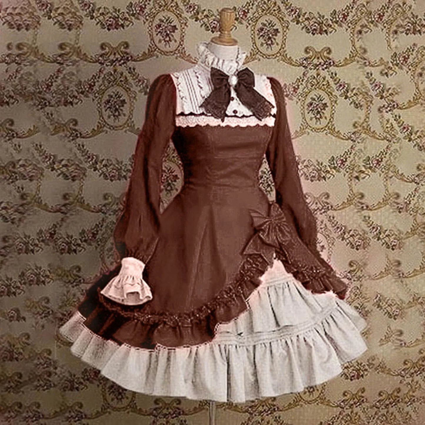 Gothic Lolita Dress For Women Cute Girls Lovely Maid Dress Vintage Ruffles Lace Medieval Elegant Party Dresses Cosplay Costume