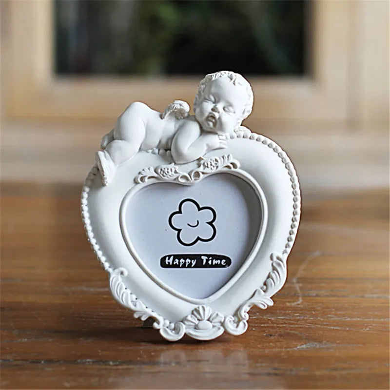 White Mini Picture Frame for Lovely Baby,Heart Shaped Photo Frames Home Decor,Porta Retrato Moldura Creative Wedding Photo Frame