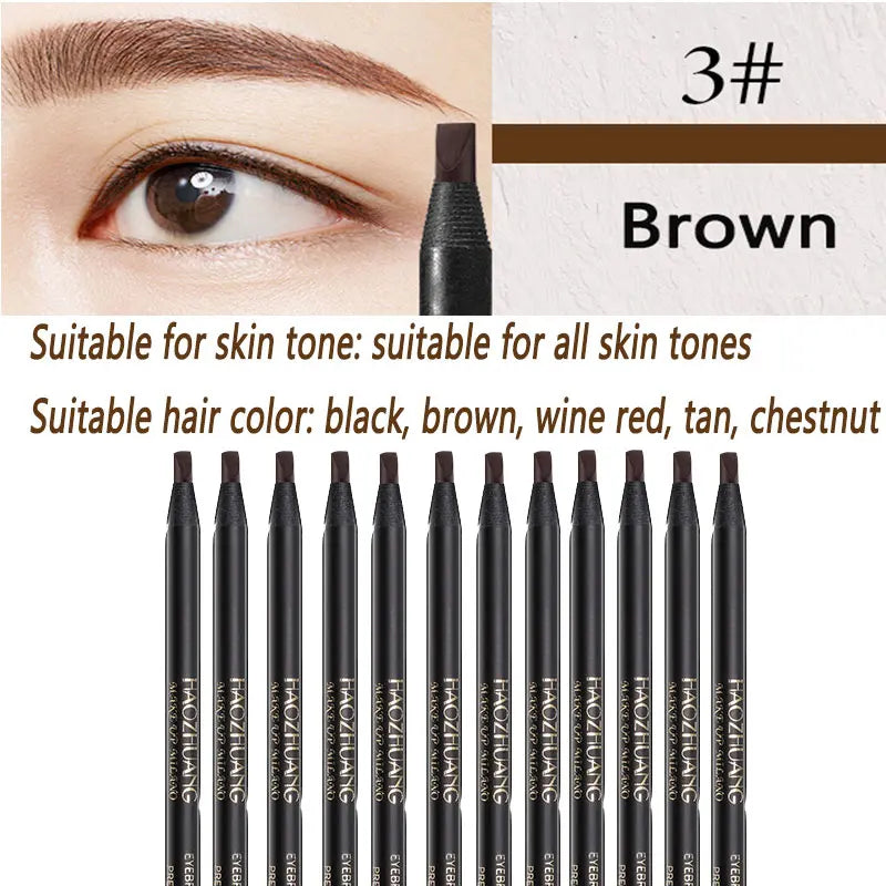12PCS HaoZhuang Eyebrow Pencil Cosmetic Wholesale Eyeshadow Natural Long-Lasting Tattoo Eyebrows Eaterproof Makeup set Beauty