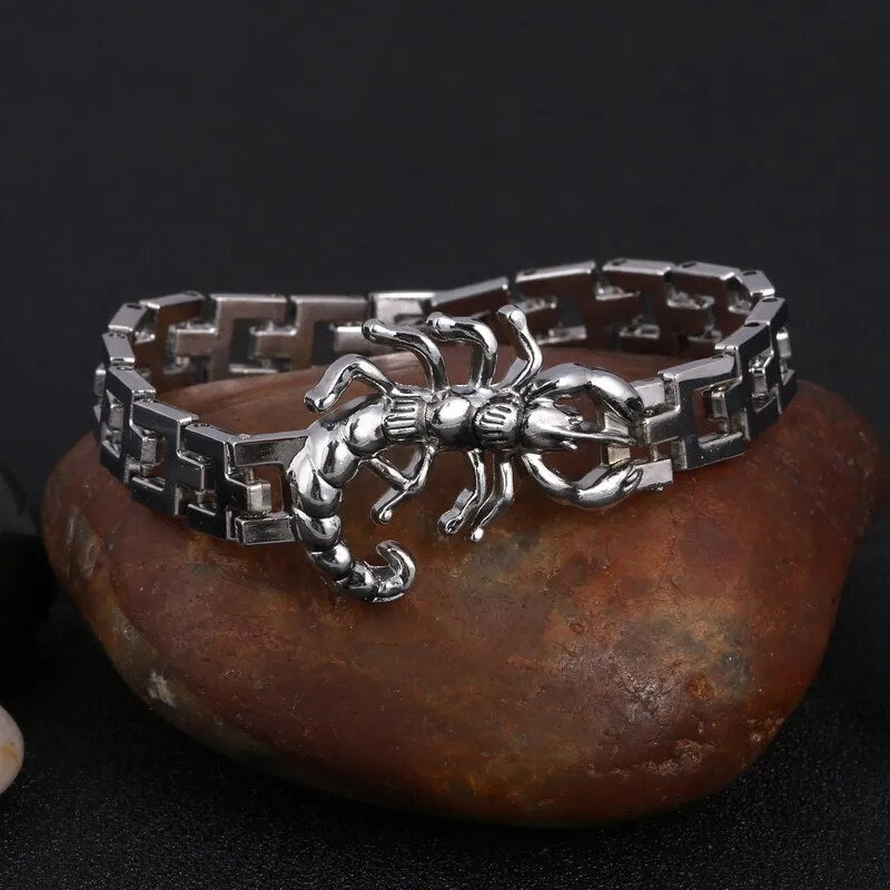 Black Fire Dragon Beads Bracelets Men Vintage Halloween Jewelry Alloy Metal Bracelets&Bangles Homme Drop Shipping