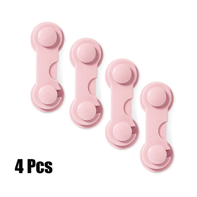 4pcs Baby Safety Cabinets Door Lock Plastic Children Security Protector Multi-function Home Cupboard Drawer Safety Locks