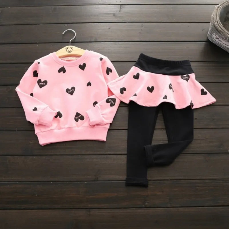 Toddler Girls Clothes Kids Autumn Winter T Shirt Pants Christmas Clothes Girls Printed Outfits Children Clothing set