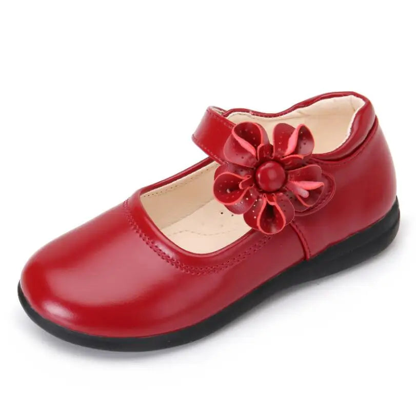 Girls Leather Shoes for Children Dress, Princess School Shoes Bow-knot Black.