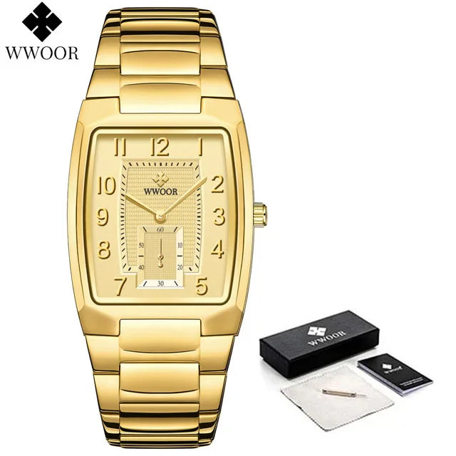 WWOOR Women Watches Gold Casual Ladies Quartz Watch Top Brand Luxury Waterproof Stainless Steel Women's Watches Relogio Feminino