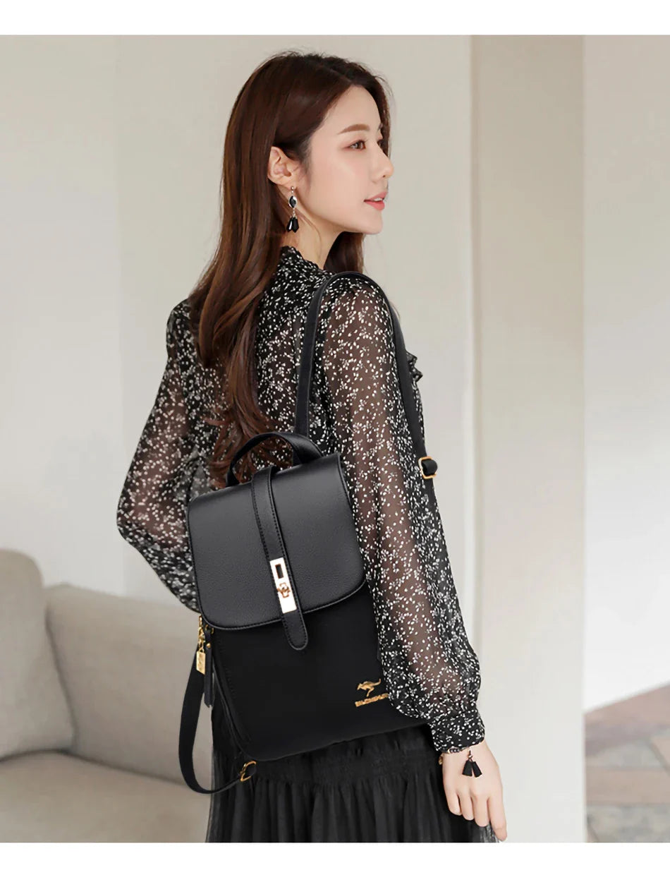 Women Large Capacity Backpack Purses High Quality Leather Female Vintage Bag School Bags Travel Bagpack Ladies Bookbag Rucksack