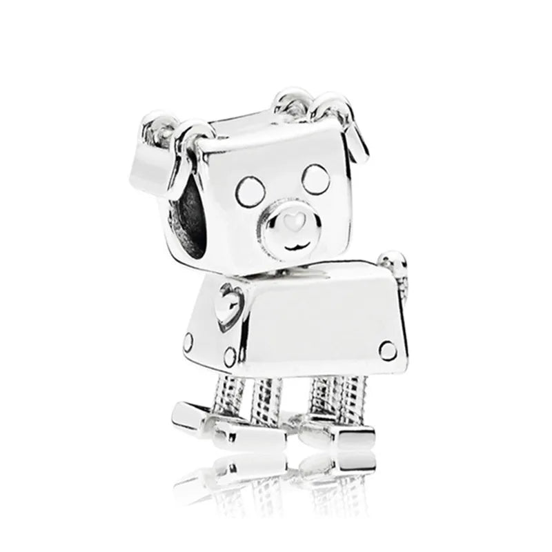New Animal Footprint Musical Note Safety Chain Crown Boy Pendant Fits Pandora Charm Bracelet DIY Women's Original Beading Gifts
