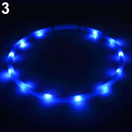 HOT SALE 70CM USB Rechargeable LED Flashing Light Band Glow Safety Belt Pet Cat Dog Puppy Collar PVC Water Resistant Pets Supply