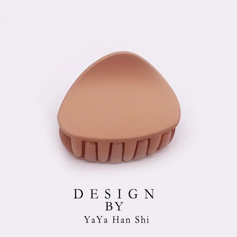 Korean Fashion Design Women Hair Claw Solid Color Hair Crab Retro Square Scrub Hair Clips
