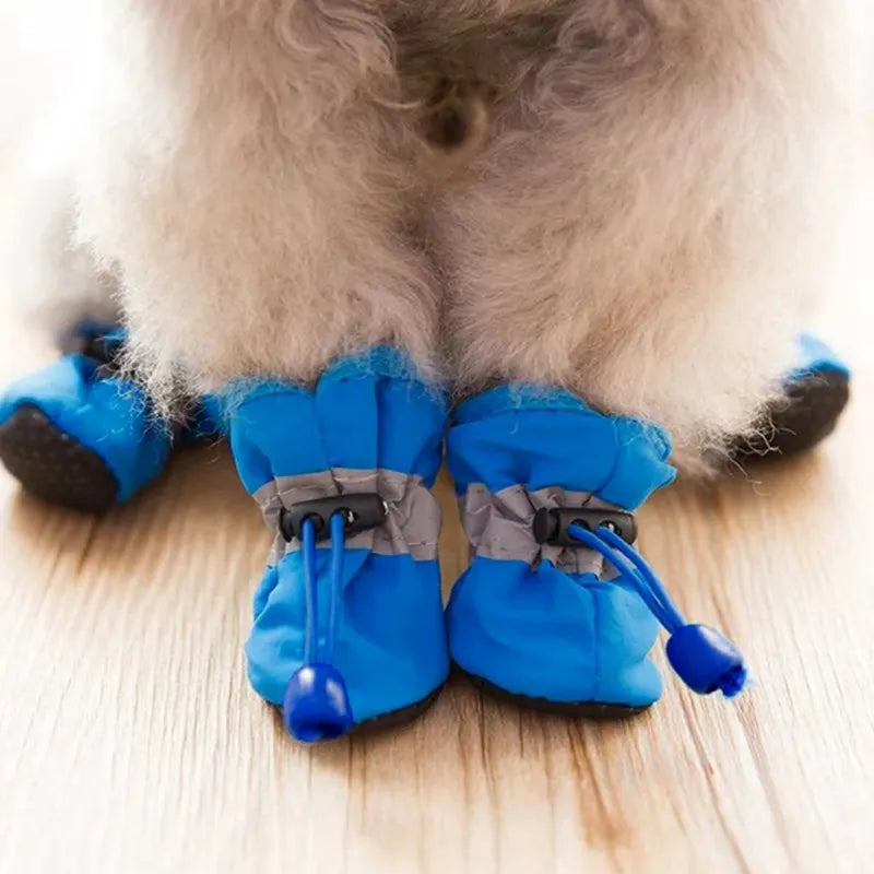 Winter Warm Pet Dog Shoes 4pcs/set Waterproof Antiskid Puppy Shoes for Small Medium Dogs Anti-slip Rain Snow Boots Pet Protectio