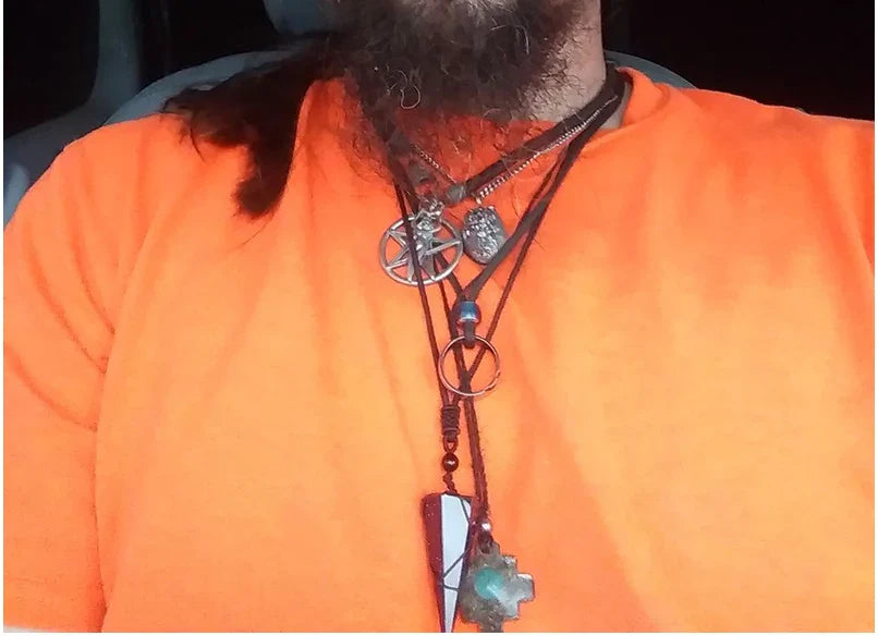 Black Obsidian Pyramid Pendant with Chain Men's Jewelry Women's Jewelry Jade Pendant