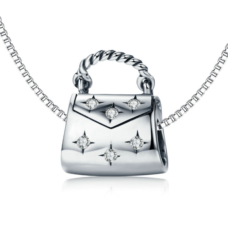 Hiyong 925 Sterling Silver Bracelet Small Bag Pendant Charm Bracelets &amp; Bangles For Women Silver Chain Pendant Bracelets Gifts