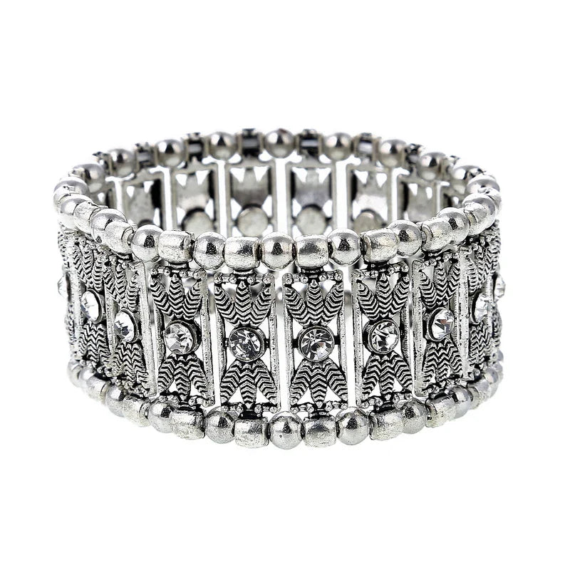 LOVBEAFAS Fashion Ethnic Bohemian Elastic Bracelets & Bangles For Women Crystal Vintage Beach Stretch Boho Bracelets