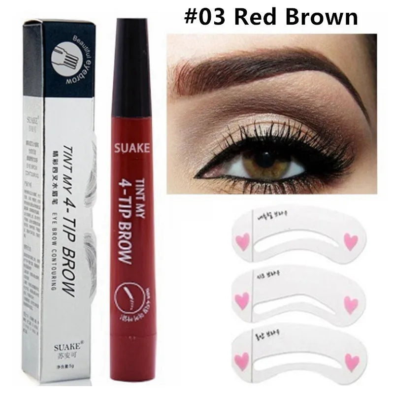 5 Colors Dark Brown 4 Point Liquid Eyebrow Pencil Microblading Waterproof Eyebrow Pencil Tattoo Eyebrow Pen Makeup