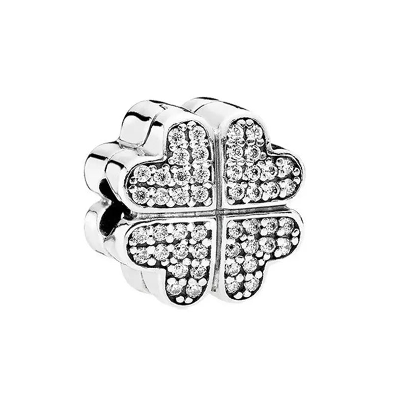 New Animal Footprint Musical Note Safety Chain Crown Boy Pendant Fits Pandora Charm Bracelet DIY Women's Original Beading Gifts