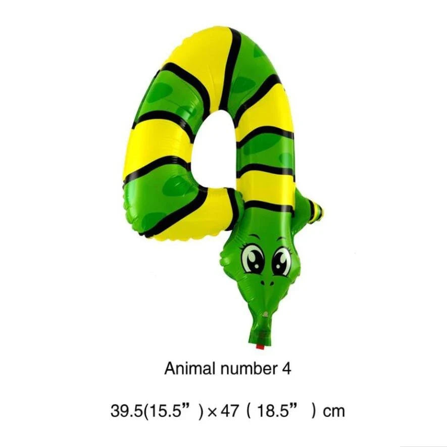 1PC 16inch Animal Digital Foil Balloons Party Decoration Happy Birthday Number Ball Decoration Ballon Gift Party Supplies