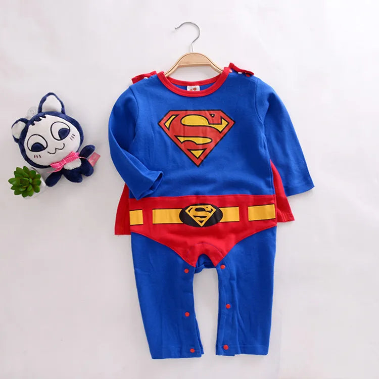 Baby Boy Anime Romper Cartoons Long Sleeve + Smock Halloween Christmas Costume Gift Boys Summer Rompers Spring Autumn Clothing