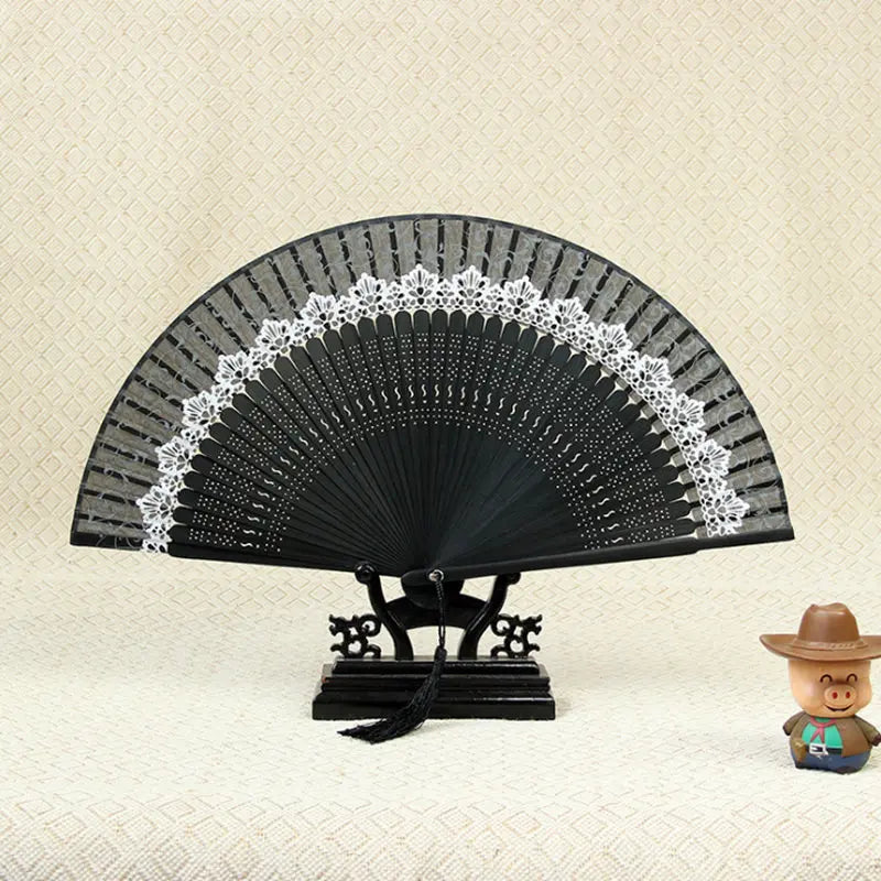 31 Styles Folding Fan Black Japeneses Ladies Silk Hand Fans High Quality Bamboo Crafts Wedding Dance Home Decor Ornament