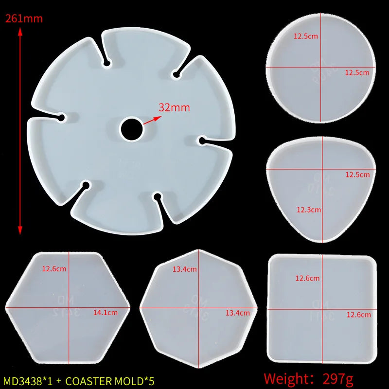 Flower Tea Cup Pad Molds Set DIY Handmade Crystal Big Flower Plate Clay Epoxy uv Resin Mold Silicone Craft Mold Art Home Decorat