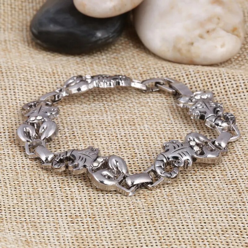 Black Fire Dragon Beads Bracelets Men Vintage Halloween Jewelry Alloy Metal Bracelets&Bangles Homme Drop Shipping