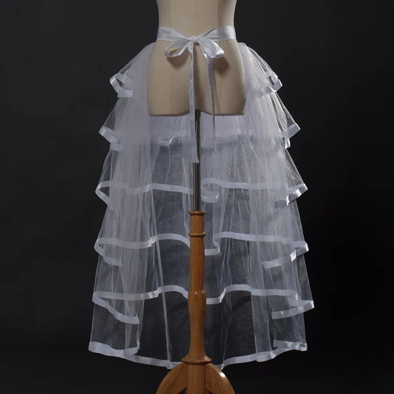 Steampunk Skirt Ruffles Tulle Overskirt Women Lady Gothic Punk Sexy Lolita Cocktail Party Puffy Mermaid Overskirts